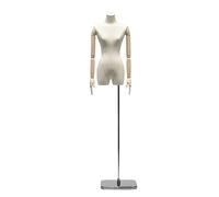 Adjustable Dress Form Mannequin Torso with Metal Base - Realistic, Portable for Retail Boutiques & Windows, Height-Adjustable Display Stand