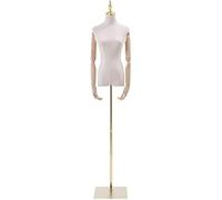 Adjustable Dress Form Mannequin, Wooden Arm & Stable Base for Tailoring, Fitting, Sewing, Draping - Heavy Duty, Pinable