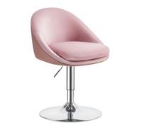 Adjustable Dressing Chair Swivel Stool with Backrest,, Jelly Pink + Silver Grey