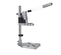 Adjustable Drill Stand for Electric Drills 38-42mm, Aluminium Bench Drill Holder with Non-Slip for Ring and Machine Vice Grooves, Converts Hand Drill to Table Drill, Grey Single Hole
