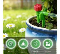 Adjustable Drip Watering Setup with Flower Shaped Drippers for Garden Plants Using 10M Clear Tube and Siphon Action for Low Maintenance Irrigation (B)