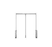 Adjustable Drop Down Closet Rod, Soft Close Spring Loaded Hanging Rail for High Closets, for Laundry Room Reach In Wardrobe Accessories(Silver,93-125cm)