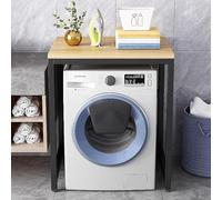 Adjustable Drum Washing Machine Sto RackSpaceSaving Freestanding Shelf Unit for Kitchen & BathroomNonSlip Feet Whit & Brown Panelnize Your Laundry Space