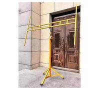 Adjustable Drywall Lift, 12.1ft Panel Hoist with Rolling Wheels, Plasterboard Jack for Walls & Ceilings