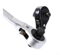 Adjustable Dual-Ended Ratchet Wrench /2 and 3/8 Drive for Aircraft Maintenance, Forged Chrome Vanadium Steel with Anti-Rust Finish, Quick-Action Mechanism(White)