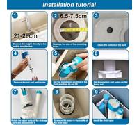 Adjustable Dual Flush Toilet Cistern Replacement Kit for Water Tank Toilets - PP Flush Valve System with 33 cm Extendable Inlet, 24 cm Drain Va