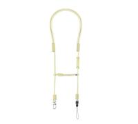 Adjustable Dual Head Lanyard Compatible with DJI Pocket 3, Comfortable Polyester Braided Rope with PU Leather Length Adjustment and Quick Release Buckle, Cherry Blossom Pink