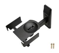 Adjustable Dual Side Clamp Speaker Wall Mount Bracket for Bookshelf Speakers, 20kg Capacity, Fits 130-320mm Width, Black Metal Mount with Reinforced Design