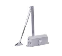 Adjustable Dual Valve Door Closer with Hold-Open Function Aluminum Alloy Material for Fire-Rated Commercial Residential Doors Office Doors Suitable for 25-120kg Doors(S)