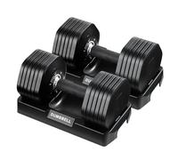 Adjustable Dumbbell-12kg per dumbbell (24kg pair) 6-in-1 Quick Twist Dumbbell with Safety Lock & Anti-Slip Grip, Space-Saving Home Gym Strength Training Equipment for Men & Women (Black-pair (24kg))