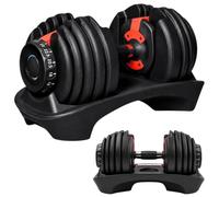 Adjustable Dumbbell 15-in-1 2.5-24kg Quick Dial Weight Set, Single Dumbbell for Home Gym, Strength Training, Fitness, Workout, Space Saving Adjustable Weights