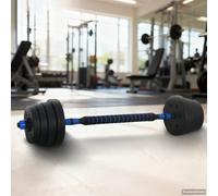 Adjustable Dumbbell Barbell Set 31 kg Black & Blue PVC Iron Sand 121x19.5x19.5cm