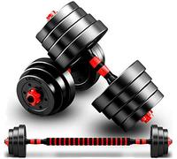 Adjustable Dumbbell Barbell WeightLifting Set Bar Spinlock Vinyl Home Gym Exercise Dumbbell (25.00) Black/Red