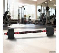 Adjustable Dumbbell Set 2-in-1 20kg Black/Red Cement Iron Sand Indoor 121x19.5cm
