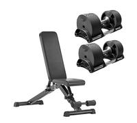 Adjustable Dumbbell Set 20-50KG with Precision Weight Increments, Home Gym Strength Training Weights, Optional Foldable or Commercial Bench