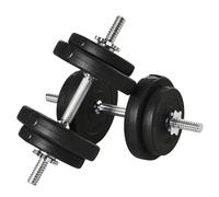 Adjustable Dumbbell Set 20kg Black Steel PU Non-Slip Grip Compact Stackable Home