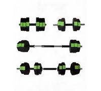 Adjustable Dumbbell Set 44 LBS, 4-in-1 PVC Coated Polygon Iron & Sand Filled Weights, Convertible to Barbell & Kettlebell with 50cm Hollow Iron Rod and 8 Connectors, Home Gym Equipment