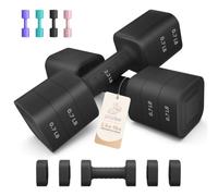 Adjustable Dumbbell Set of 2, Adjustable Weight set, Anti-slip Handle, 3 in 1 Free Weights Dumbbells Set for women at home, 2.2lb, 3.6lb, 5lb, for Home, Office, Gym Exercise Training, Black