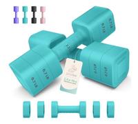 Adjustable Dumbbell Set of 2, Adjustable Weight set, Anti-slip Handle, 3 in 1 Free Weights Dumbbells Set for women at home, 2.2lb, 3.6lb, 5lb, for Home, Office, Gym Exercise Training, Mint Green