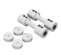 Adjustable Dumbbell Set White Plastic & Steel 2.5kg x2 Compact 7.5x26.5cm Grips