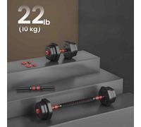 Adjustable Dumbbell Set With Connecting Bar, Hex Weight Plates, Home Strength Training Kit