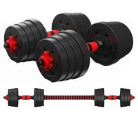 Adjustable Dumbbell Set with Spinner Locks, 20kg/30kg Options Non-slip Handle 2 Bars Steel Construction With extended bar (30, Kilograms)