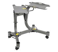 Adjustable Dumbbell Stand 64X39X62cm Metal Dumbbell Holder 100kg Fitness Dial Dumbbell Rack with 4 Rubber Covers Fixing Strap&Towel Rack, for Home, In the Gym