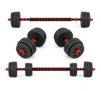 Adjustable Dumbbells & Barbell Set 20-30KG, 2-in-1 Weight Training Home Gym | Non-Slip Handles for Strength Training, Muscle Building, Bodybuilding, Resistance Training, Full Body Workouts
