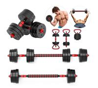 Adjustable Dumbbells Set 20KG 30KG 40KG - Barbell Weights - Dumbbell pair Home Gym Dumbbell Set for Men & Women - Dumbbells set Kettlebell (40KG 3 in 1)