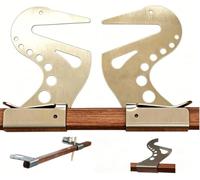 Adjustable Easel Hand Rest Support Bar, Metal Artist Lean Bridge, Artist Hand Support Bridge with Self-Locking Design, Height & Angle Wrist Rest Stand for Sketching, Drawing & Painting (Gold)