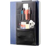 Adjustable Elastic Band Pen Holder, Velcro Pencil Holder, Pen Sleeve Case for Hard Cover Journals, Planners, Notebooks, Books, Binders, Fits Regular & Large Notebooks, Accessory Pocket, Detachable.