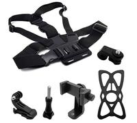 Adjustable Elastic Belt Body Mount Chest Head Strap Harness Set for Gopro 11 10 9 Max 8 7 6 5 and Insta 360 Cameras and Mobile Phones，Gopro chest mount
