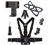Adjustable Elastic Belt Body Mount Chest Head Strap Harness Set for Gopro 11 10 9 Max 8 7 6 5 and Insta 360 Cameras and Mobile Phones