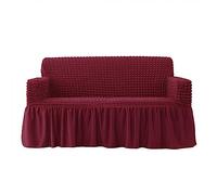Adjustable Elastic Sofa Cover Universal Non-Slip Sofa Protector for 1/2/3/4 Seater Child & Pet Friendly Burgundy (2 Seater Style 6)