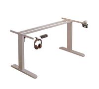 Adjustable Electric Standing Desk Frame with Memory Function & Anti-Collision Protection, 1 Motor, Height Range 72-117cm, White, 114x50cm - Ergonomic Computer Table.