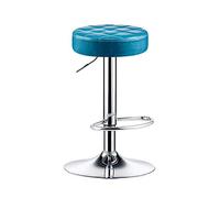 Adjustable Elegant High Bar Stools with Footrest Blue Barber Chair for Home & Pub Stylish 33-80 cm Height Perfect for Modern Decor