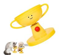 Adjustable Elevated Cat Bowl & Small Pet Feeder, Trophy Shaped Raised Pet Food Bowl with 5 Height Levels, 15° Tilting Neck Protective Bowl, Non-Slip Silicone Mat Raised Food Feeder for Pets (ABS)