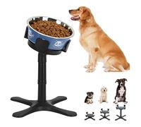 Adjustable Elevated Dog Bowl, Non-Slip Raised Dog Bowl with 3 Heights and Tilted Feeding Stand Compatible with Various Dog Bowls for Medium Large Breed (Bowl Include)