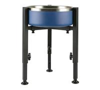 Adjustable Elevated Dog Bowl Stand, 7-11 in Width, 9-15 in Height, Iron Art Raised Dog Food Water Feeder with Stainless Steel Bowl, Black, for Large Medium Small Dogs