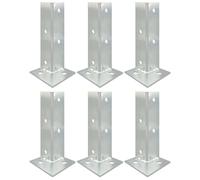 Adjustable Elevated Post Base Support - Galvanized Railing Post Anchors Kit for Decks, Available in 2, 4, 6 Pieces(6PCS 40x40x200mm)