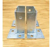 Adjustable Elevated Post Base Support Heavy Duty Galvanized Deck Railing Post Anchors Kit 2 to 12 Pieces with Fittings(4PCS 40x40x100mm)