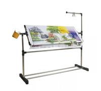 Adjustable Embroidery Floor Stand, 360° Rotating Cross Stitch Frame, with Pulley and Large Hoop Holder, for Needlework, Needlepoint, Quilting, Craft