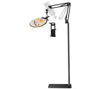 Adjustable Embroidery Hoops Stand for Hand Work,Cross Stitch Frame with 360° Rotation, Embroidery Stand Lap Suitable for Embroidery Kit,3-in-1 Hoop/Tablet/Phone Holder Floor Stand, Black