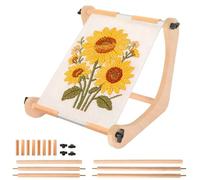 Adjustable Embroidery Table Stand, Wooden Cross Stitch Frame with 2 Rod Sizes, Embroidery Frame for Lap or Table Top, Embroidery Hoop, Cross Stitch Accessories for Sewing Crafts Tapestry Needlepoint