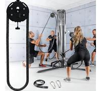 Adjustable Endless Rope Trainer | Resistance Pulley System For Home Gym | Durable Nylon Closed-loop Rope | Versatile Suspension Trainer For Strength & Cardio Black