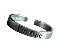 Adjustable Engraved Words Fashion Simple Open Rings For Men And Women Inspirational Accessory Handmade Alloy Jewelry Everyday Wear