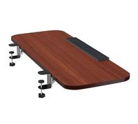 Adjustable Ergonomic 90° Foldable Keyboard Tray Extendable Desk Mount with 25kg Load Capacity (Brown 65x24cm 25.6x9.4inch) Perfect for Home Office Use