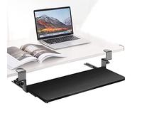 Adjustable Ergonomic Clamp-On Keyboard Tray & Mouse Holder - 30 x 9 inches Black Desk Extension for Home Office Optimizes Workspace & Boosts Comfort