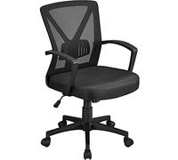 Adjustable Ergonomic Computer Chair, Fabric Mesh Swivel Design with Armrest and Lumbar Support for Home Office Work