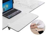 Adjustable Ergonomic Keyboard Tray - Foldable Steel Brackets 90° Desk Extension for Keyboard & Mouse White 75x25 cm - Enhance Comfort Productivity & Workspace Organization